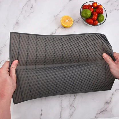1PC Silicone Kitchen Drain Mat Non-Slip Drying Pad for Pots Dishes & Utensils Heat-Resistant Tableware Coaster