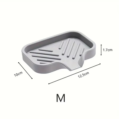 Silicone Faucet Mat Kitchen Sink Tray Soap Dispenser Sponge Drain Pad Sink Splashdrying Mat Countertop Storage Tray Soaptray